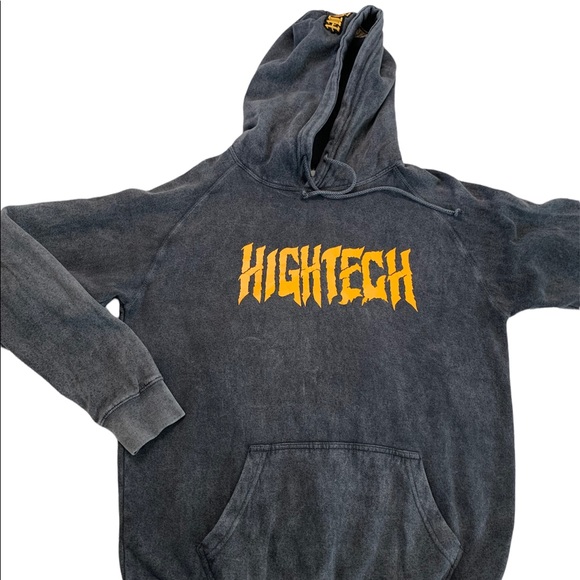 Hightech Gray Long Sleeve Drawstrings Hoodie Sweatshirt Size Medium - Picture 4 of 17